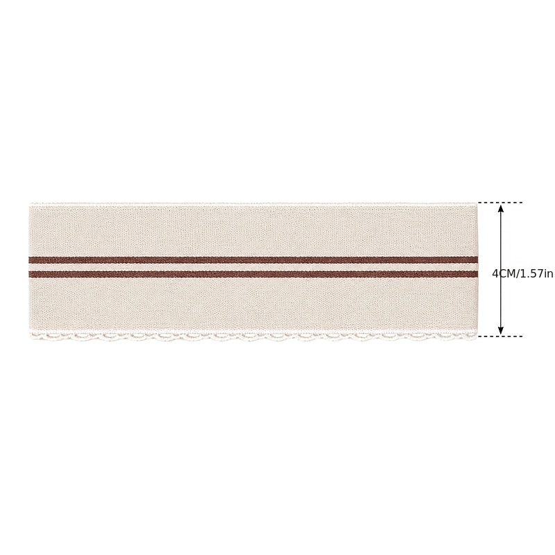 Fringed Elastic Band Crescent Stripe Waistband